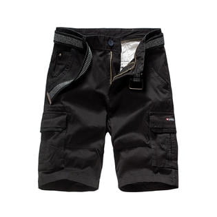 Men Zipper Closure Casual Cotton Shorts - C14248ZMS