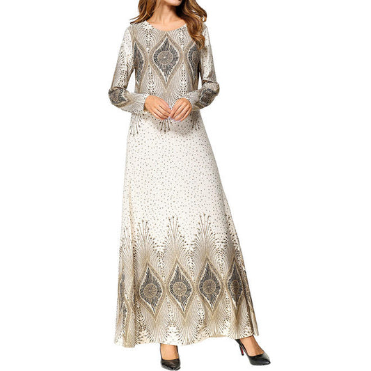 Ketty More Women Elegant Long Sleeve Printed Dress-KMWDC2117