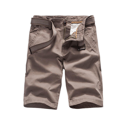 Men Zipper Solid Colored Cotton Bermuda Shorts - C14253TCMS