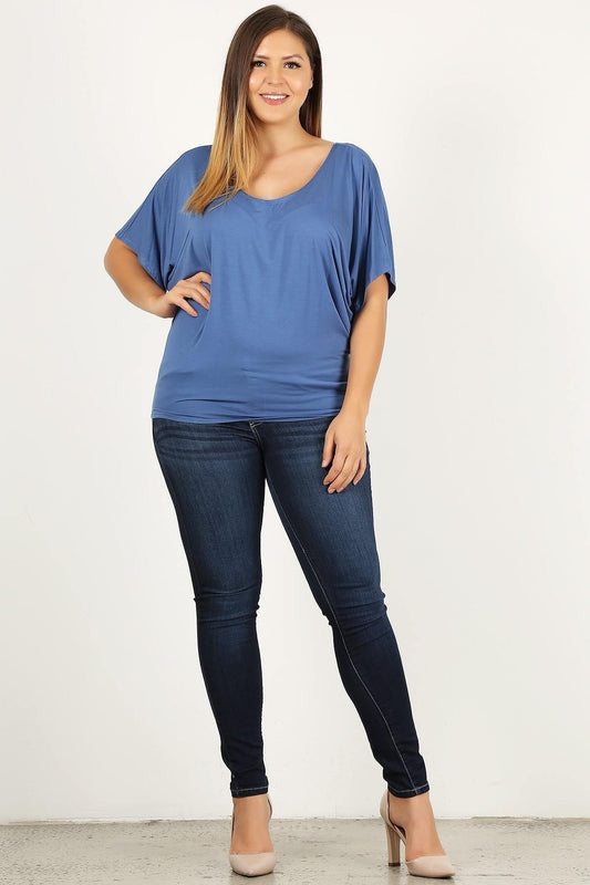 Women's Plus Solid Knit Top, With A Flowy Silhouette