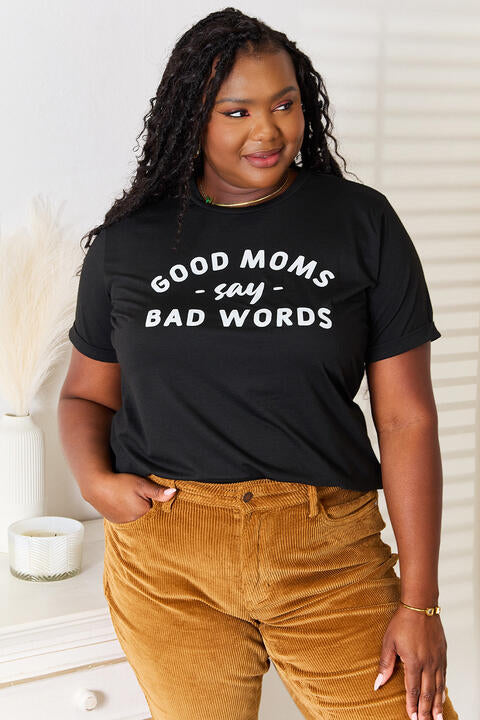 Women's Simply Love GOOD MOMS SAY BAD WORDS Graphic Tee