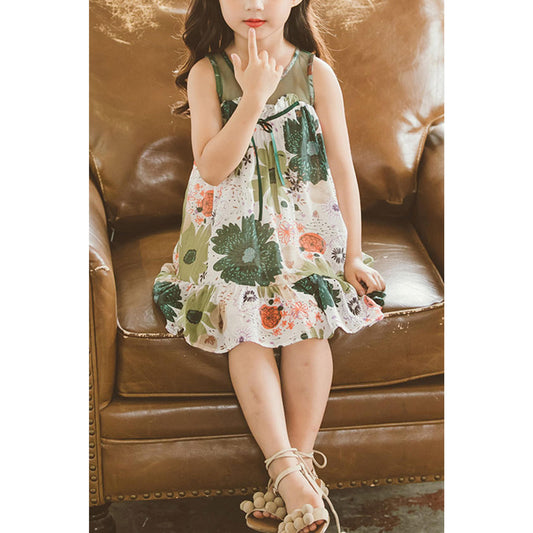 Ketty More Kids Girls Loose Flower Printed Summer Dress-C10865UKGD