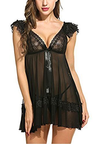 Ketty More Women Cup Sleeves Transparent Lingerie Set-KMWL906