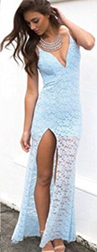 Ketty More Women's Sleeveless V-Neck Strap Lace Nightclub Dress-KMWD067