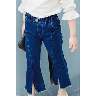 Kids Girls Bell Bottom Slit Style Jeans - GJNC31422