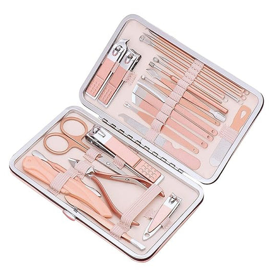 Manicure Set with Case Professional Pedicure Set Nail Clipper Stainless Steel Salon Grooming 23Pc  Kit Set