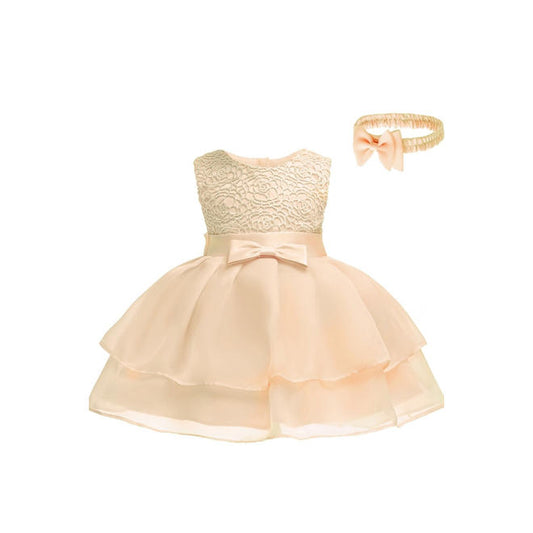 KettY More Toddler Girls Lace Bust Bow Waist Princess Dress -BTGDC2436