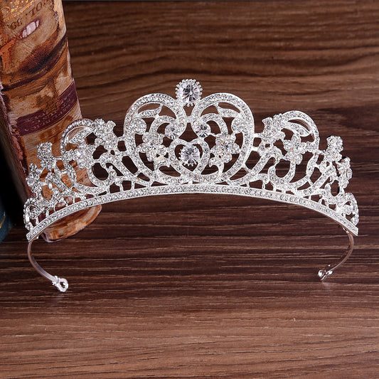 New bridal wedding accessories manufacturer direct sale simple alloy style rhinestone bridal crown