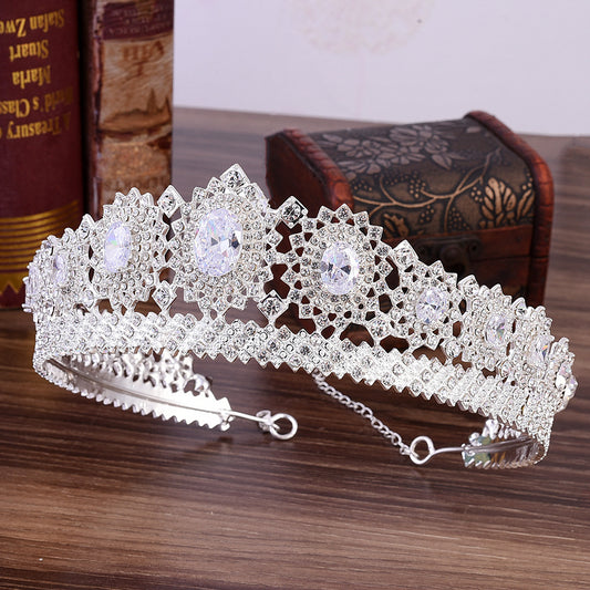 New bridal jewelry European and American high-end zircon crown wedding headdress hairpin wedding dress accessories