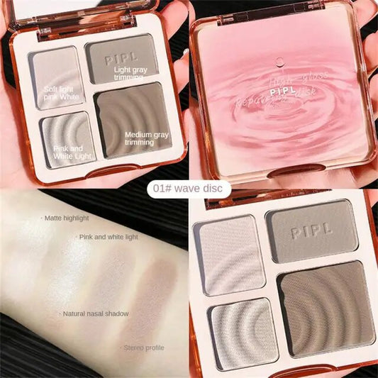 Four-color contouring palette high-gloss matte brightening glitter nose shadow palette all-in-one