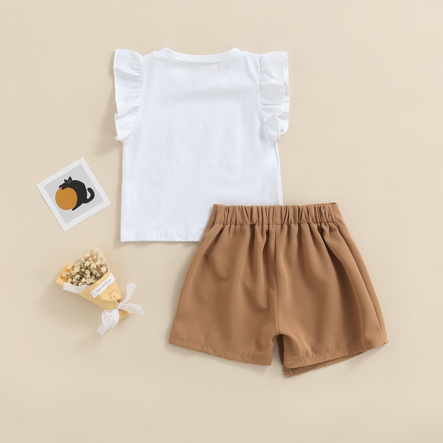 Baby Girls Fashion Clothes Sets Summer Letter Short Sleeve Tops Bowknot Shorts 2pcs Outfits - BTGO8382