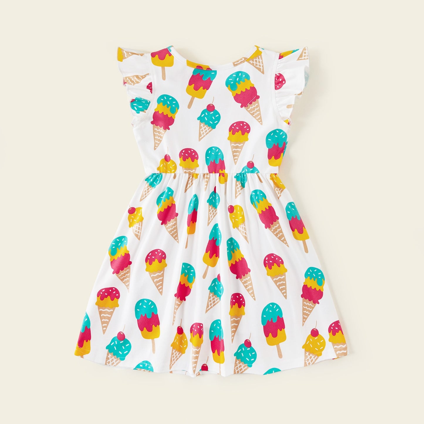 Toddler Summer Girls Dress Ice Cream Polka Dots Children's Clothing - BTGD8508