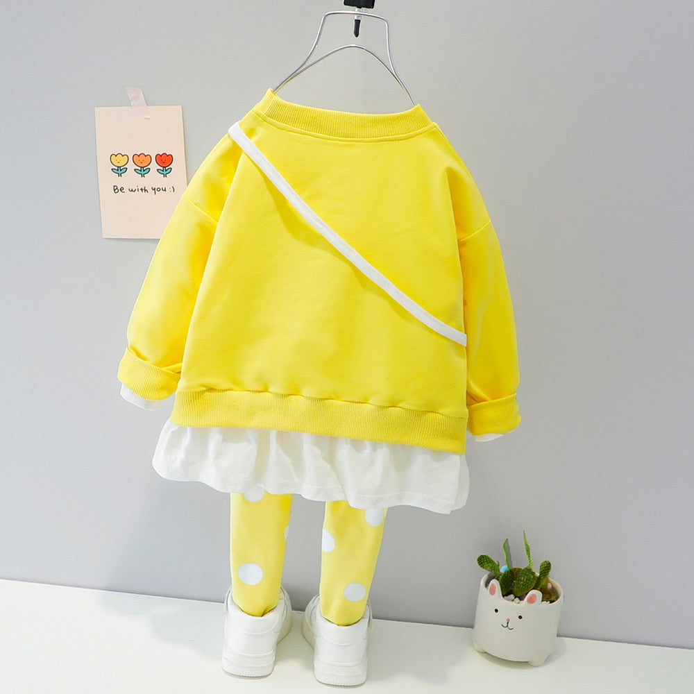 Baby Girl Spring Clothing Set Cotton O-neck Long Sleeve Set - BTGO8410
