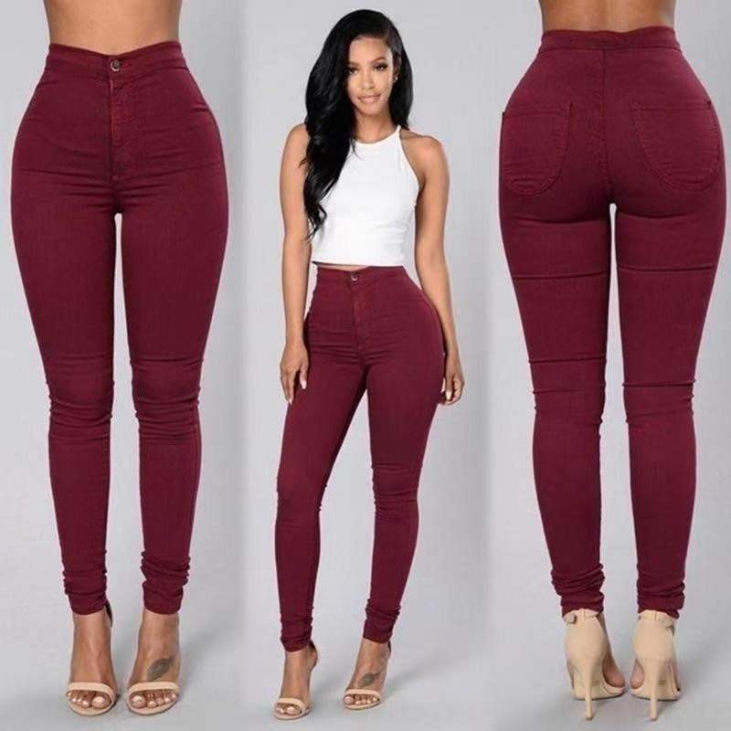 Women Oversize Pants Skinny Slim Fit Autumn High Waist Jeans - WJN0006