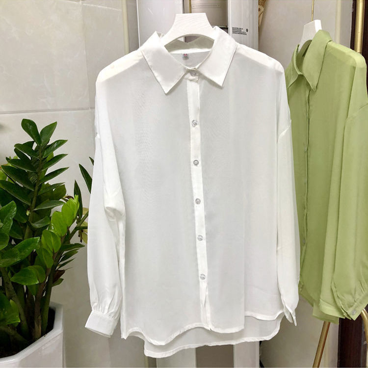 Women Shirts Sheer Sun-proof Fashion Summer Elegant  Long Sleeve Blouse - WSB8554