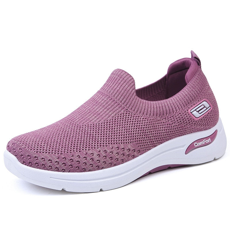 Fashion Women Running Flats Breathable Casual Outdoor Light Weight Sneakers
