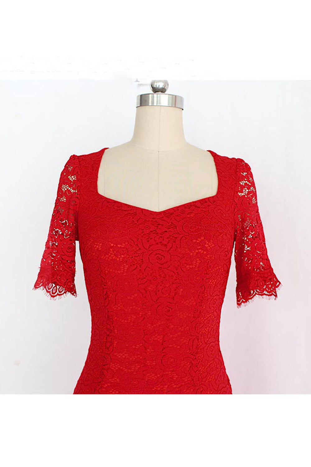 Ketty More Kate Middleton Wearing Red Lace Dress-KMWD295