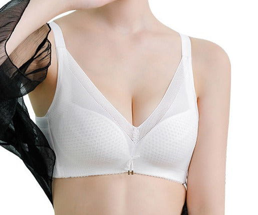 Women Ultra-Thin Sandwich Bra With Large and Small Breasts No Rims Paper Cup Bra No Sponge Adjustable Bra