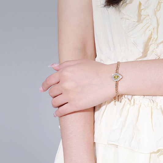 Caibao series water drop full set bracelet for women retro light luxury niche temperament high-end sense