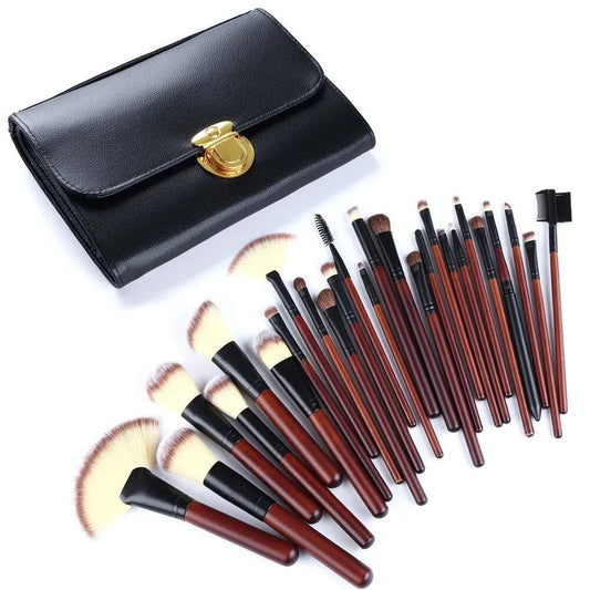 New 26-piece imitation mahogany makeup brush set makeup artist recommended makeup tools complete set of animal hair