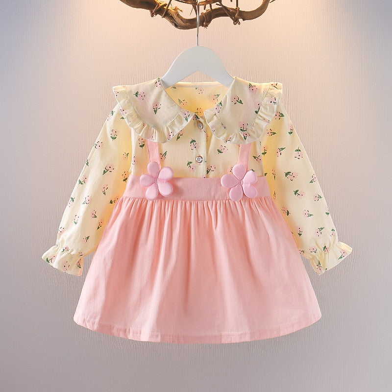 Baby Girls Autumn Newborn Clothes Plaid Dress for Toddler Long Sleeve Princess Dresses - BTGD8471