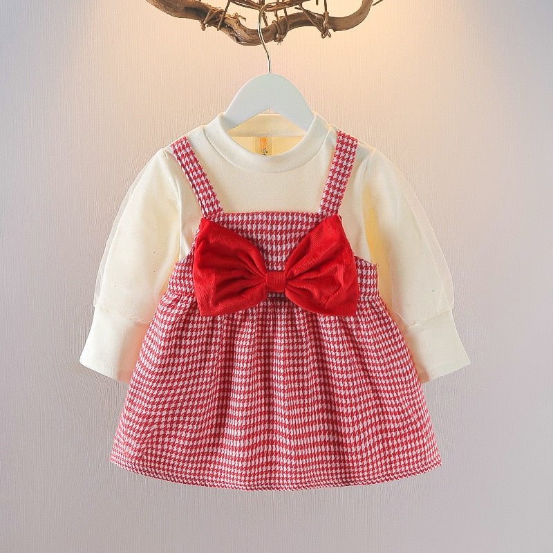 Baby Girls Princess Dress Autumn Toddler Print Long Sleeve Flowers Dresses - BTGD8474