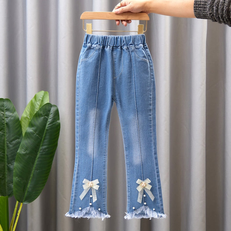 Kids Girls Denim Pants Kids Bell-bottoms Children Spring Autumn Clothing Casual Girls Jeans - GJN0164