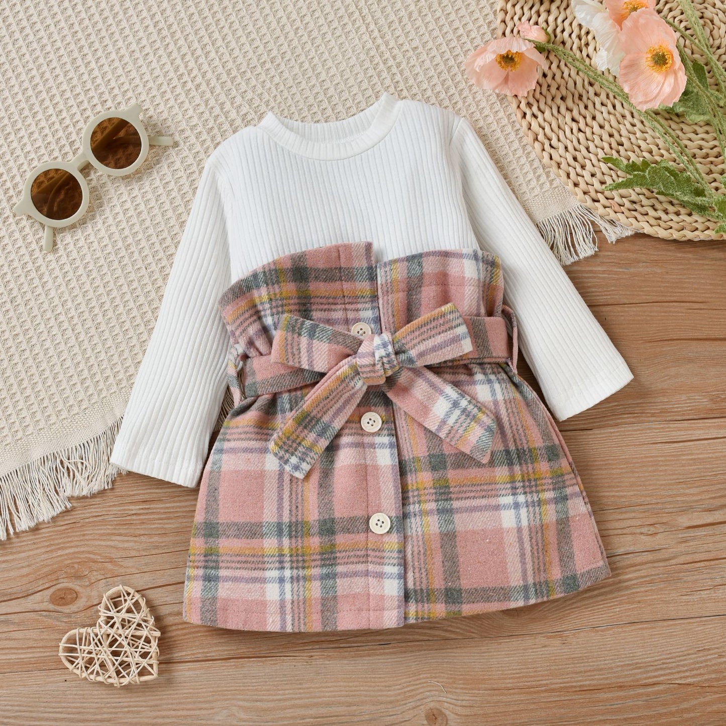 Baby Girl Dress Long Sleeve Cartoon Cute Floral Dresses - BTGD8490
