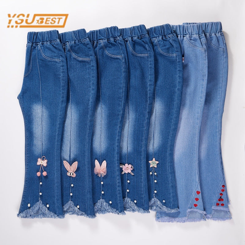 Kids Girls Jeans Spring Autumn Pants Girls Jeans Children Casual Clothing Kids Bell-bottoms - GJN0163