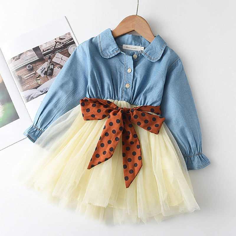 Baby Girls Dress Long Sleeve Dresses Summer Birthday Party Princess Dress - BTGD8481