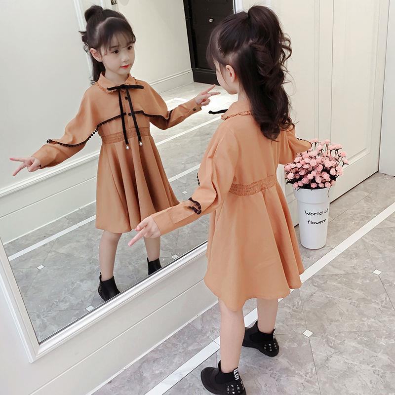 Kids Girls Spring New Fashionable Long-sleeved Princess Autumn Dress - KGD8317