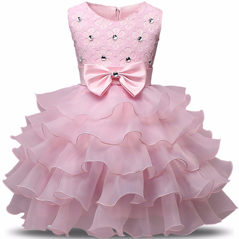 Kids Girls Summer Ball Gown Party Evening Bow Princess Dresse - KGD8350