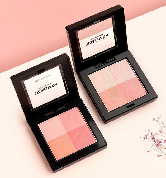 4 Color Lattice Blush Natural Long-lasting Orange Pink Highlighter Waterproof Skin Cute Makeup Cosmetics Rare Beauty