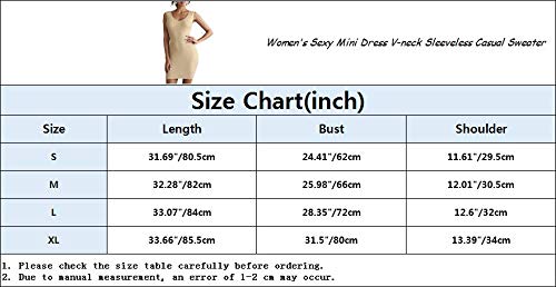 Women Basic Bodycon Mini Dress V-Neck Sleeveless Casual Summer Knitted Slim Dress - WD8117