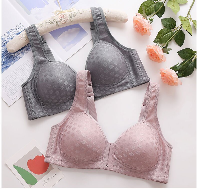 The New Front Button Type Brassiere Anti-sagging Gathered No Steel Ring Bra