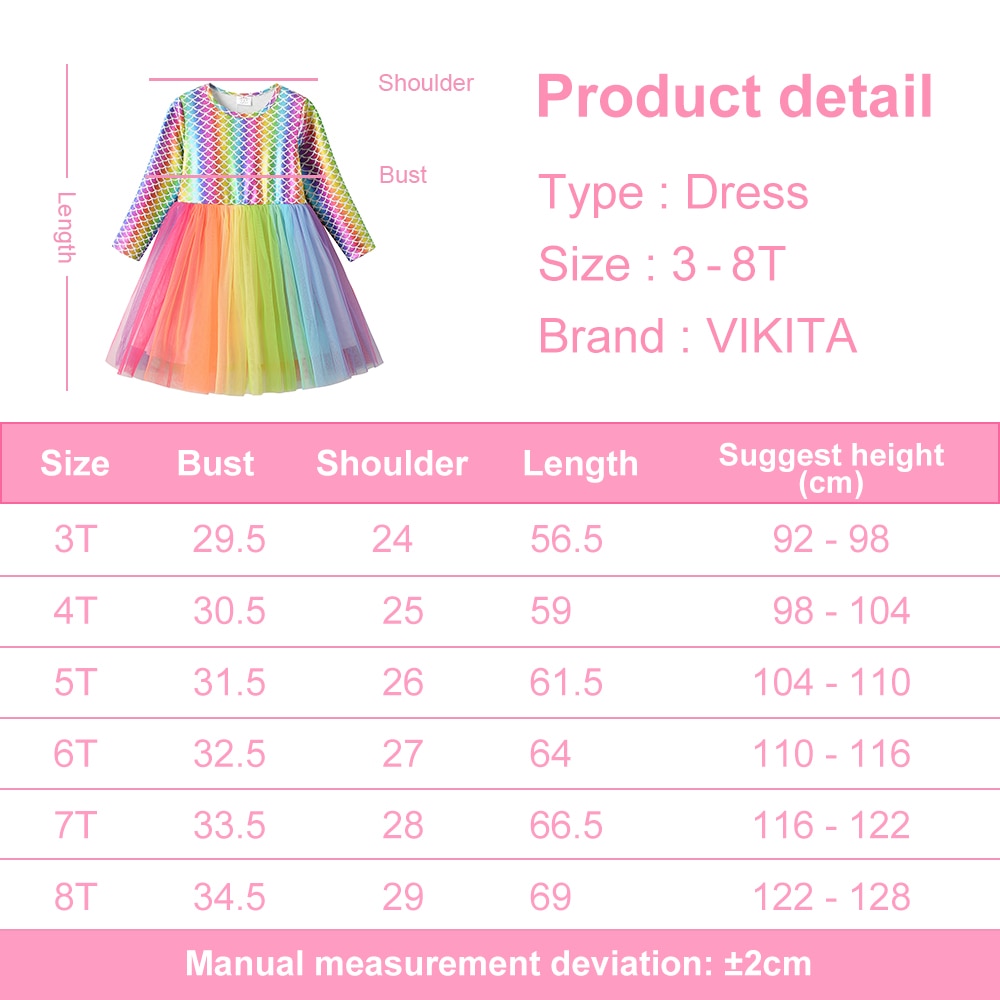 Kids Girls Colorful Autumn Spring Children Costume Fashion Party Dress - KGD8287