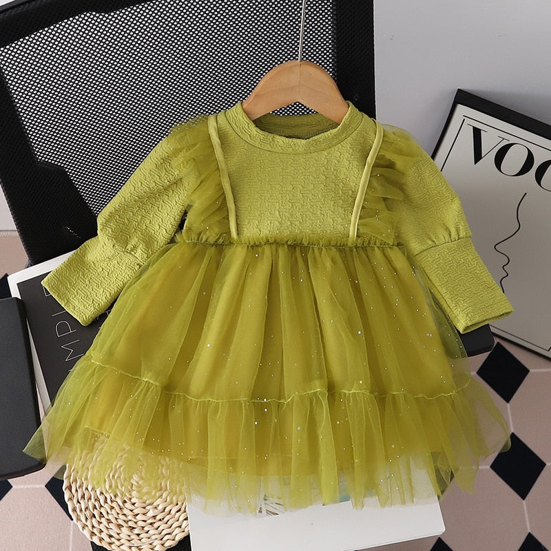 Baby Girl Dress for Newborns Long Sleeve Birthday Princess Party Dresses - BTGD8495