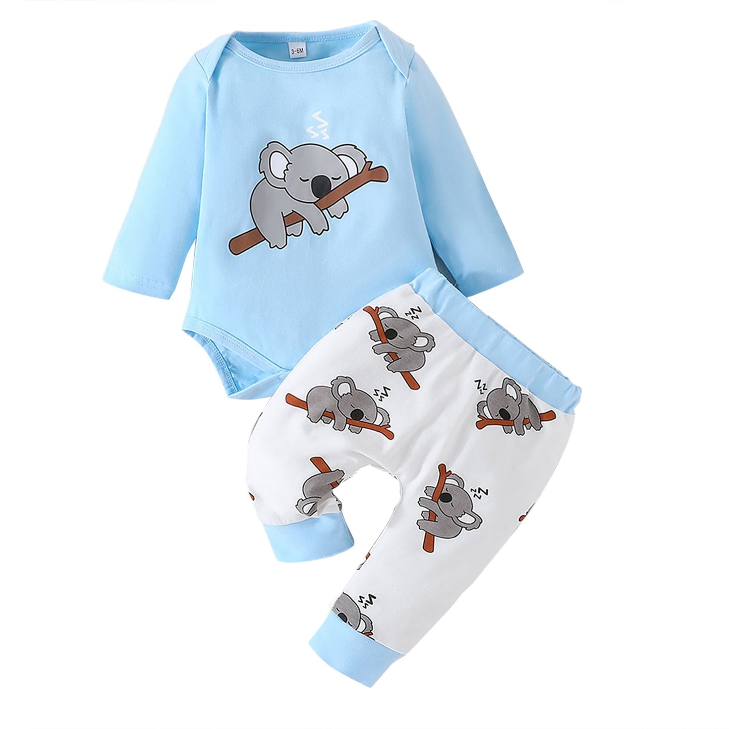 Baby Boys & Girls 3 Piece Clothes Print Long Sleeve Rompers Outfits