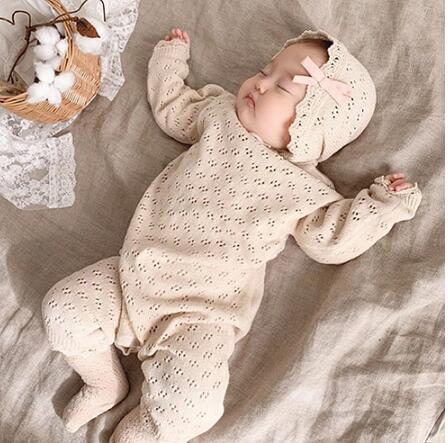 Baby&Toddler Girl Knitting Cotton Long Sleeve One piece Jumpsuit - BTGR8425