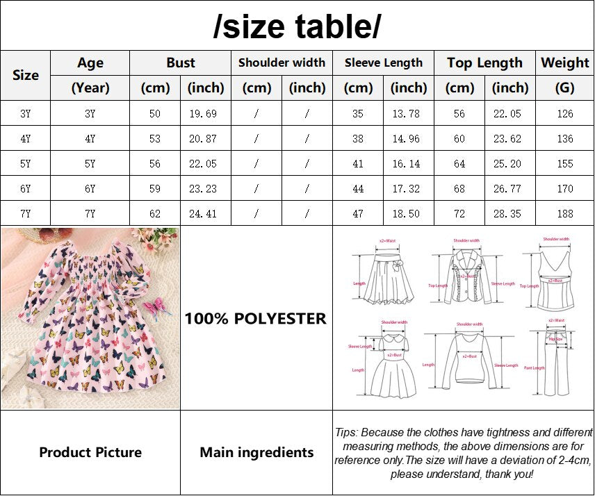 Kids Girls New Fashion and Beautiful Long Sleeve Printed Solid Color Dress - KGD8300