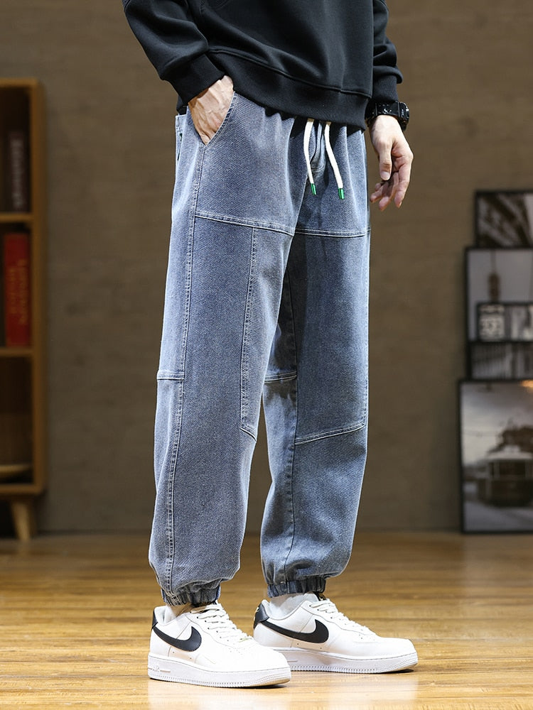 Men's Autumn  Jeans Stretched Cotton Baggy Denim Pants Men's Harem Jeans - MJN0060