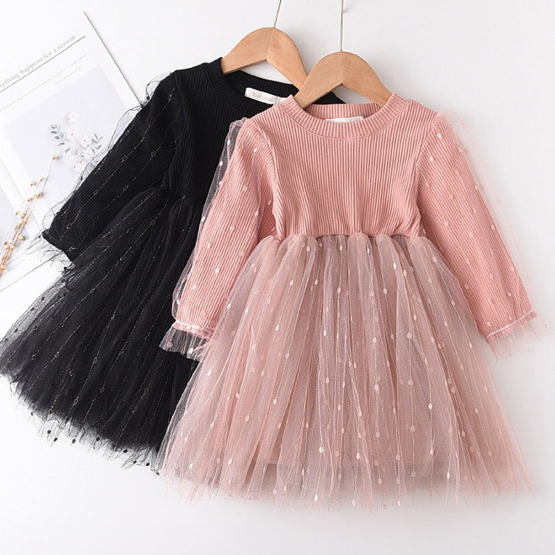 Baby Girls Dress Long Sleeve Dresses Summer Birthday Party Princess Dress - BTGD8481