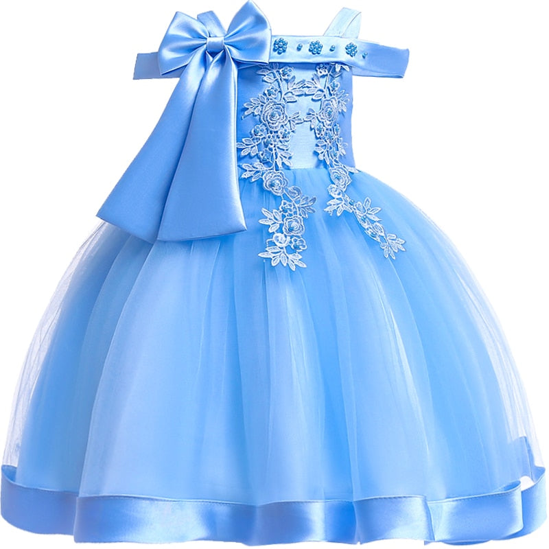 Kids Christmas Party Dresses For Girls Flower Elegant Porm Dress - KGD8326