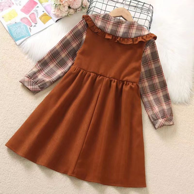 Kids Girls Autumn  Dress Fashion Long Sleeves Princess Dress for Girls - KGD8293