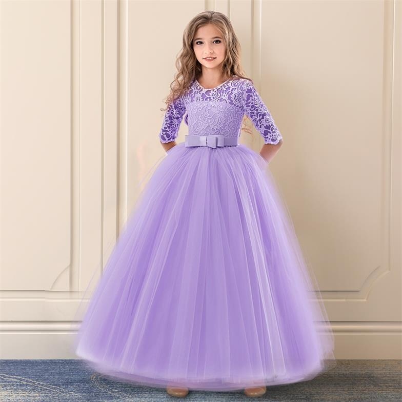 Kids Girls Flower Dress for Wedding Elegant Lace Princess Party Dresses - KGD8351
