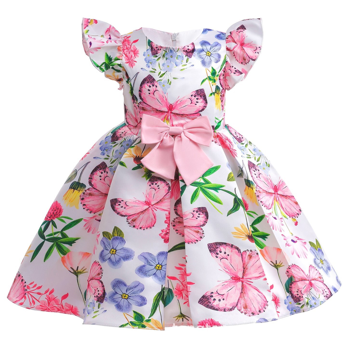 Kids Girls Floral Printed Evening Party Dresses - KGD8329