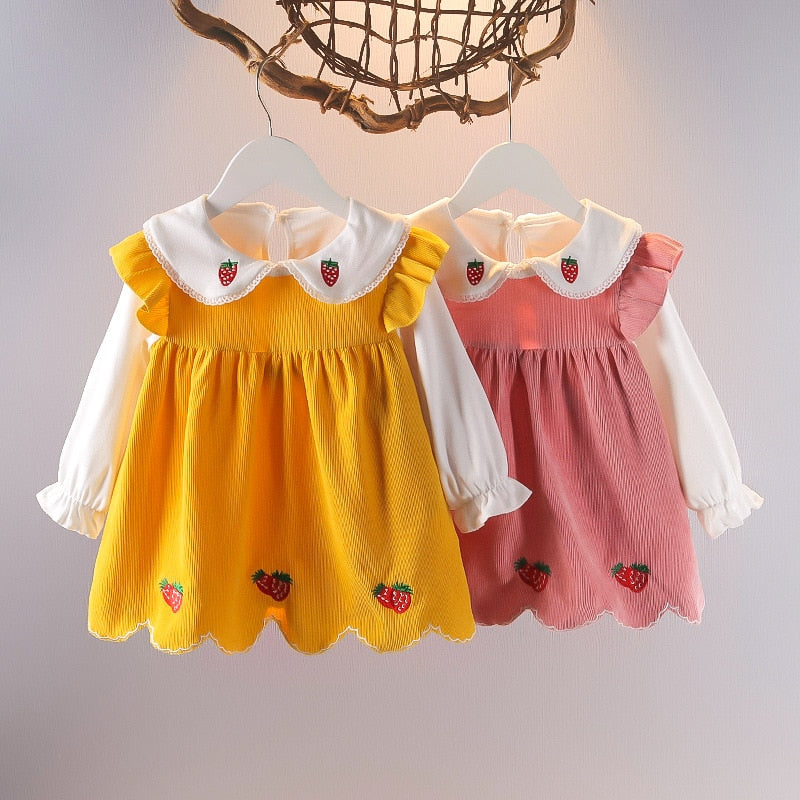 Baby Girl Dress Strawberry Toddler Girl Autumn Spring Winter Dresses - BTGD8489