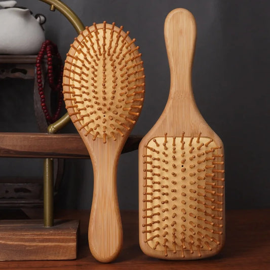 Hair brush with bamboo bristles, smooth hair tail comb, natural eco-friendly hair brush, massage scalp dry hair brushes