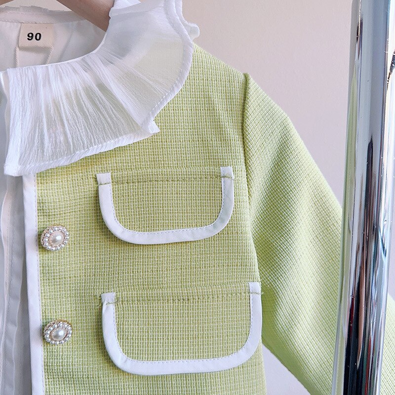 Toddler Girl Long Sleeve Coat +Skirt  Suit 2 Piece Set Outfit - BTGO8394