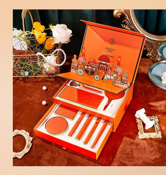Orange Style Makeup Set Lipstick Mascara Eyeshadow Cosmetics Gift Set Kit Christmas New Year Gift Valentine's Day Gift